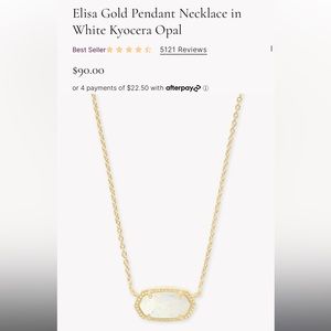 Kendra Scott Elisa Gold Pendant Necklace in White Kyocera Opal